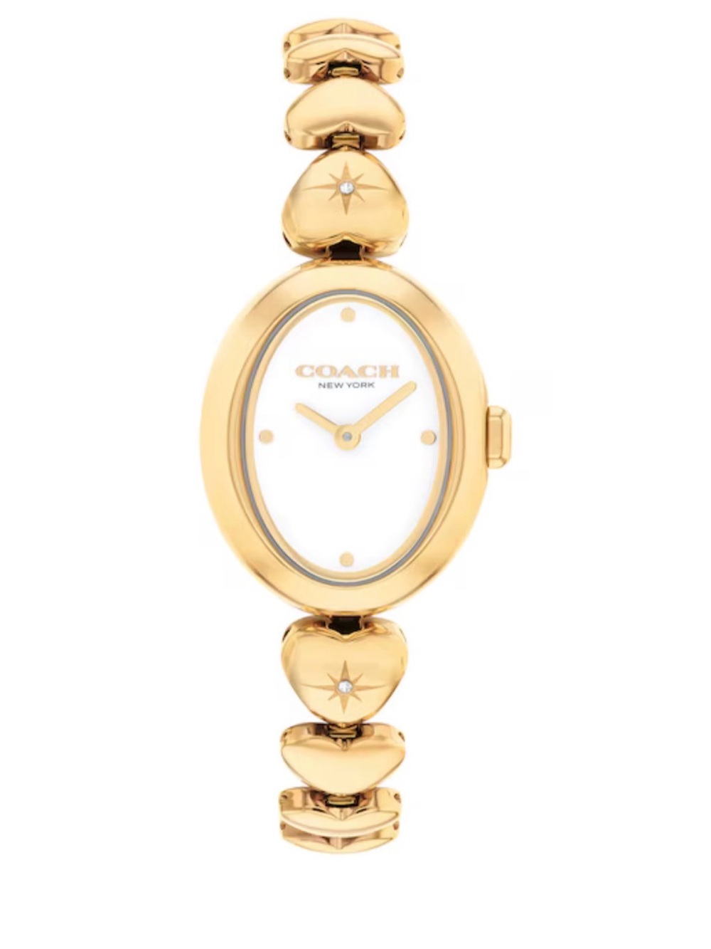 COACH Women's Gold Heart-Link Bracelet Watch - Gold - Picture 2 of 3